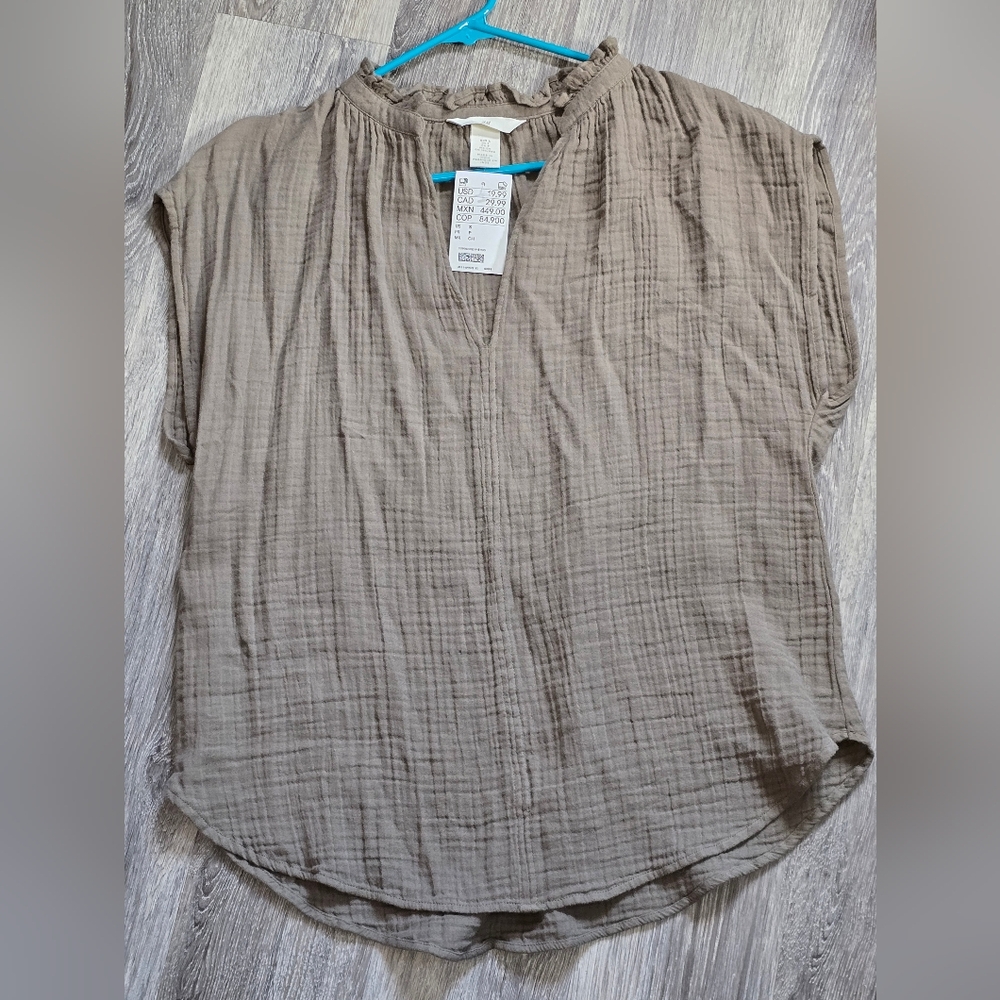 Casual Light Olove Green Women's Top